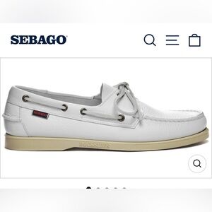 NWB Sebago Docksides Portland Martellato White leather loafers slip on size 9.5